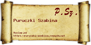 Puruczki Szabina névjegykártya